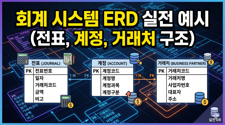 회계 시스템 ERD 실전 예시 (전표, 계정, 거래처 구조) : 네이버 블로그