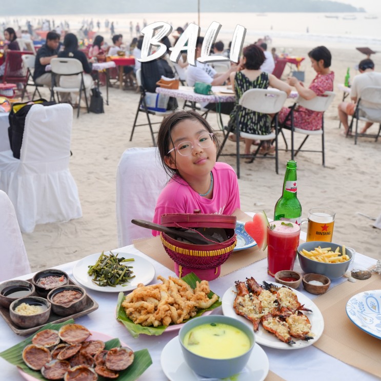 발리 짐바란 맛집 하티쿠 씨푸드 레스토랑 오션뷰 선셋 해변 식당 ....