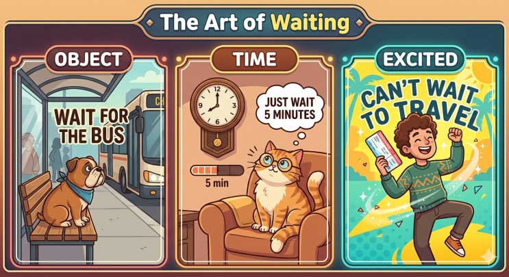 🧐 동사 Wait vs. 구동사 Wait for: 문법 및 명확한 규칙 정리 : 네이버 블로그
