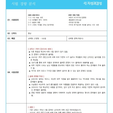 [지성과감성]2026 1학기 중간 신목고1 내신분석 RSS 대표 이미지