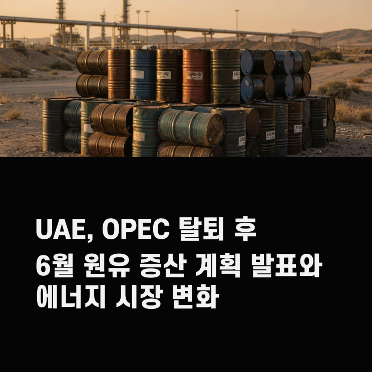 UAE, OPEC 탈퇴 후 6월 원유 증산 계획 발표와 에너지 시장 변화 : 네이버 블로그