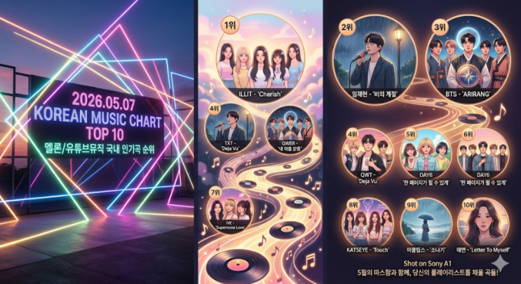 [뮤직차트] 2026년 5월  국내 음원 순위 TOP 10