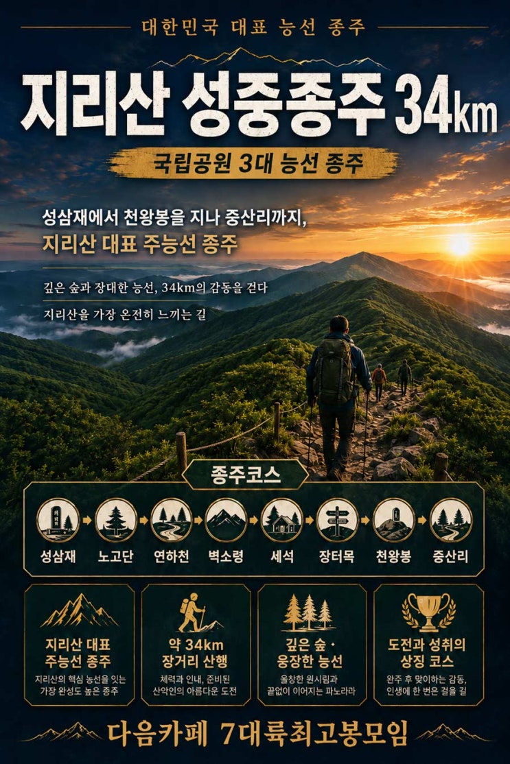 지리산 성중종주 34km 완벽가이드 (지도 & gpx) - 3대 능선종주 / 지리 3대종주 / 3대종주 : 네이버 블로그