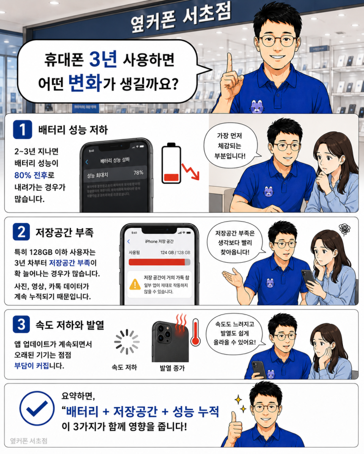 휴대폰 3년 쓰면 바꿔야 할까요? 강남 직장인 교체 시점 판단 기준 서초 [옆커폰 서초점] : 네이버 블로그