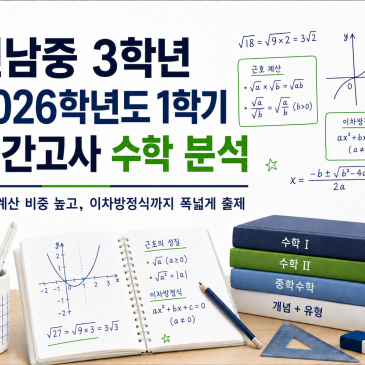 [신남중학교 3학년] 2026년 1학기 중간고사 수학 분석 RSS 대표 이미지