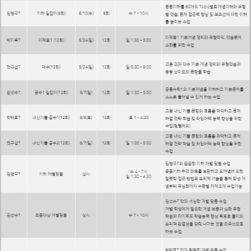 5월 & 6월 특강반 RSS 대표 이미지