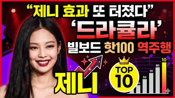 “제니 효과 또 터졌다”…참여곡 ‘드라큘라’, 빌보드...