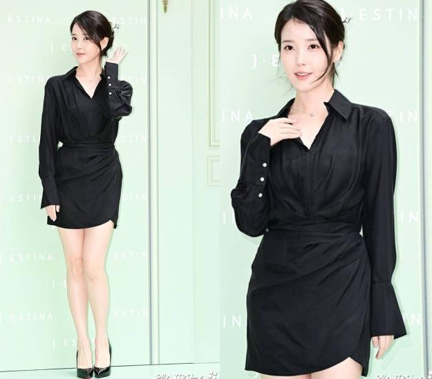 "성희주 현실 강림" 아이유, 비녀 꽂은 올블랙 포토콜서...