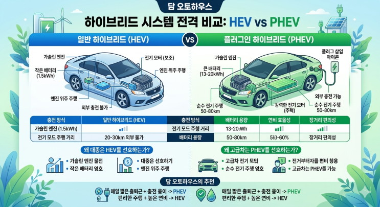 [비교 분석] 하이브리드라고 다 똑같을까? HEV vs PHEV 완벽 정리 : 네이버 블로그
