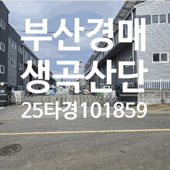 부산 강서구 생곡일반산업단지 공장 경매 3차 매각 분석 (2025타경101859) : 네이버 블로그