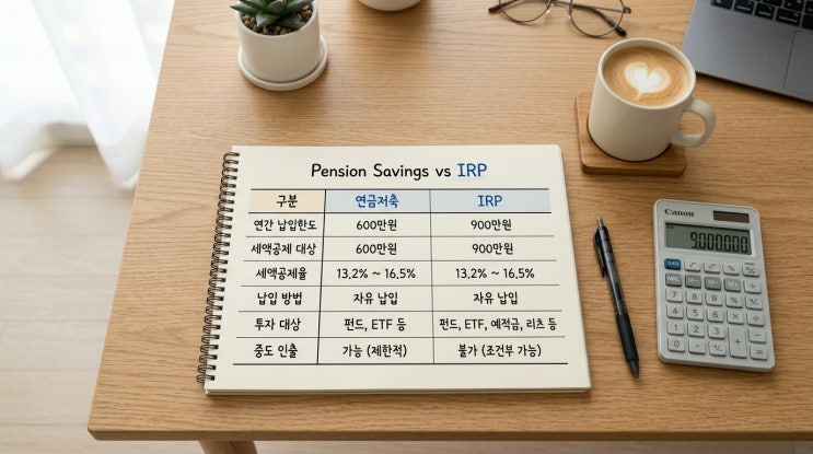 연금저축 vs IRP 세액공제 중도해지 인출 수수료 정보 한번에 정리 : 네이버 블로그