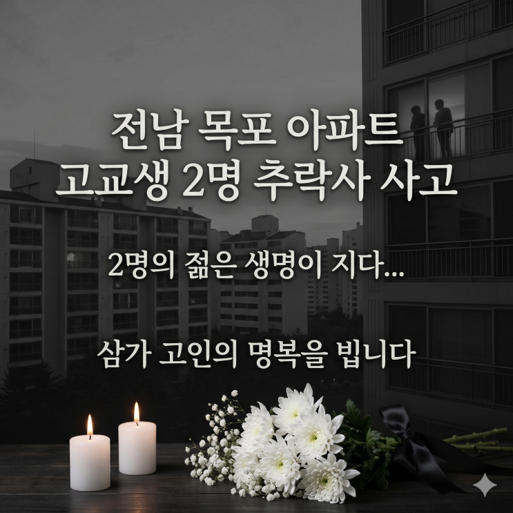 전남 목포 아파트 고교생 2명 추락사 사고 : 네이버 블로그