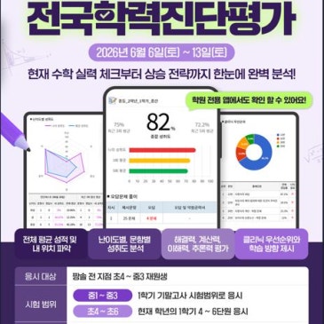 [제15회 짱솔학원 전국학력진단평가 6/6(토)~6/13(토)] RSS 대표 이미지