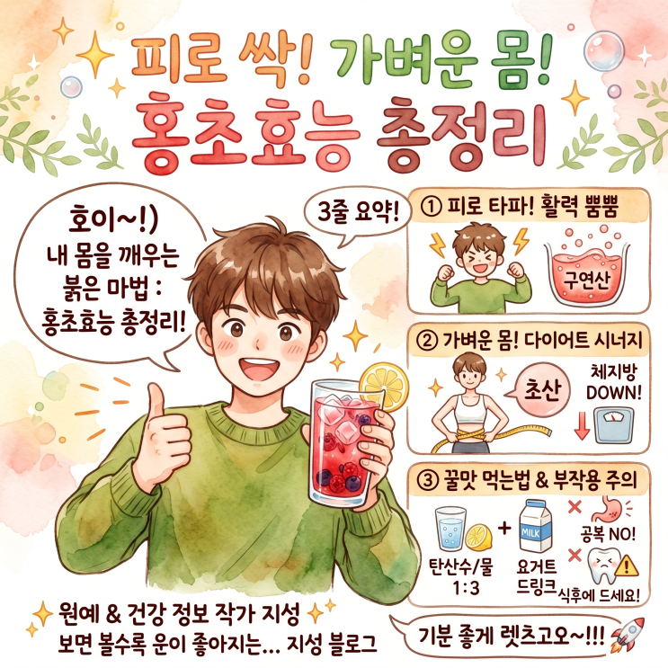 매일 한번 홍초 효과, 여러가지 효능 계속 찾게되는 : 네이버 블로그
