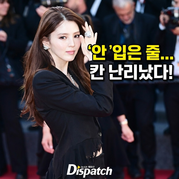 "안 입은 줄 알았잖아…" 한소희 칸 레드카펫 맨몸 재킷 '파격...