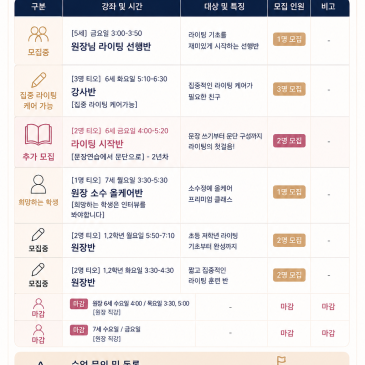 6월 등록 가능한 반 안내｜잉글리쉬로드 RSS 대표 이미지