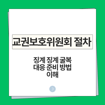 교권보호 위원회 절차, 징계 징계 굴복 대응 준비 방법 이해 선생님을 위한 완벽 가이드 정리