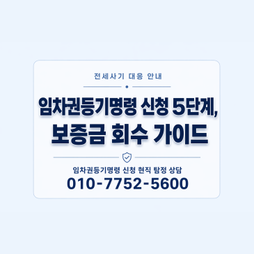 임차권등기명령 신청 5단계, 보증금 회수 가이드