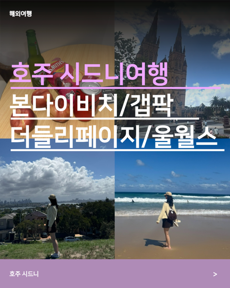 호주 시드니여행 본다이비치 / 갭팍 / 더들리페이지 울월스 납작복....