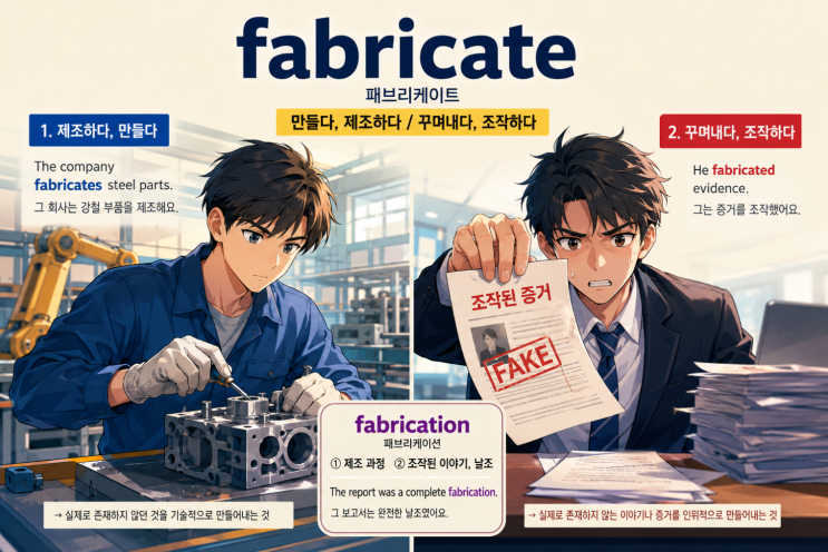 fabricate / fabrication 뜻과 어원 완벽 정리 – “만들다”에서 “조작하다”가 된 흥미로운 이유 : 네이버 블로그
