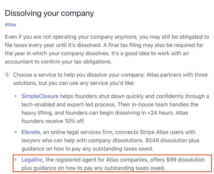 미국 Delaware C Corp 법인 청산 및 철수 방법 (Stripe 파트너 Legalinc Dissolution 가격 후기 ...