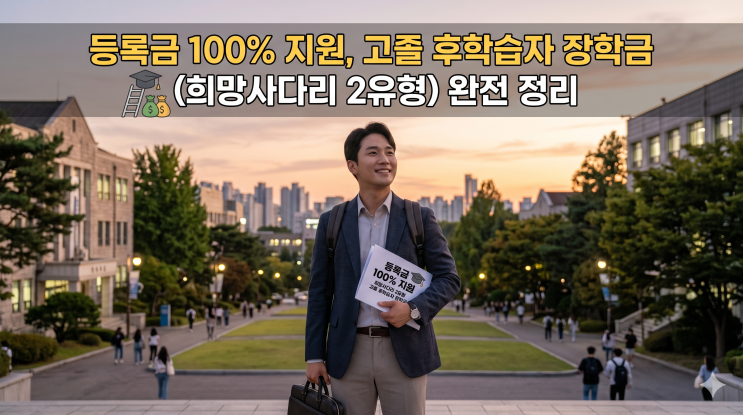 직장인 대학생 등록금 100% 지원 받는 법! 희망사다리 2유형 고졸 후학습자 장학금 완전 정리 : 네이버 블로그