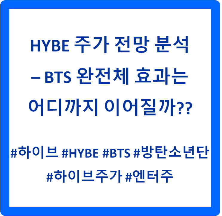 HYBE 주가 전망 분석 – BTS 완전체 효과는 어디까지 이어질까?