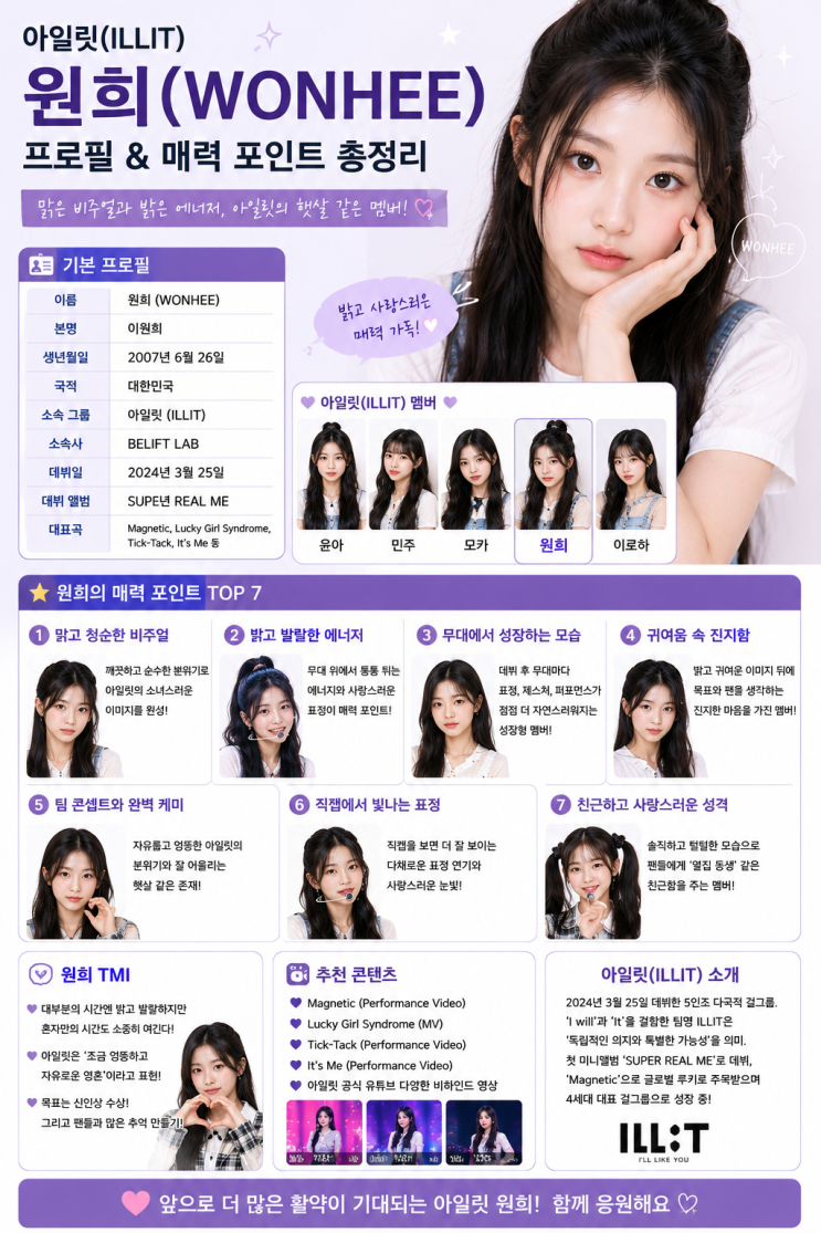 아일릿 원희 프로필 총정리｜생일·데뷔·비주얼·매력 포인트...