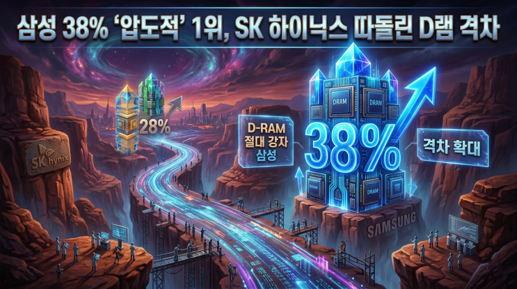 삼성 38% '압도적' 1위, SK 하이닉스 따돌린 D램 격차 : 네이버 블로그