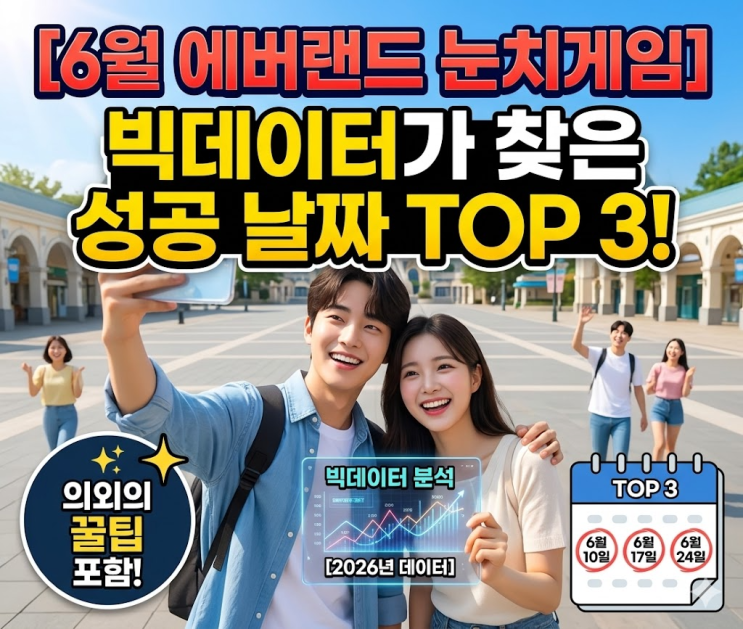 [6월 에버랜드 눈치게임] 2026년 빅데이터로 찾은 성공 날짜 TOP 3 (의외의 꿀팁 포함) : 네이버 블로그