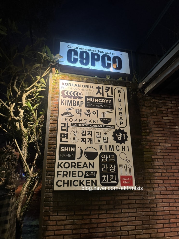 발리- 한식 식당 C9PCO 클라우드 나인 우붓 펍 앤 코