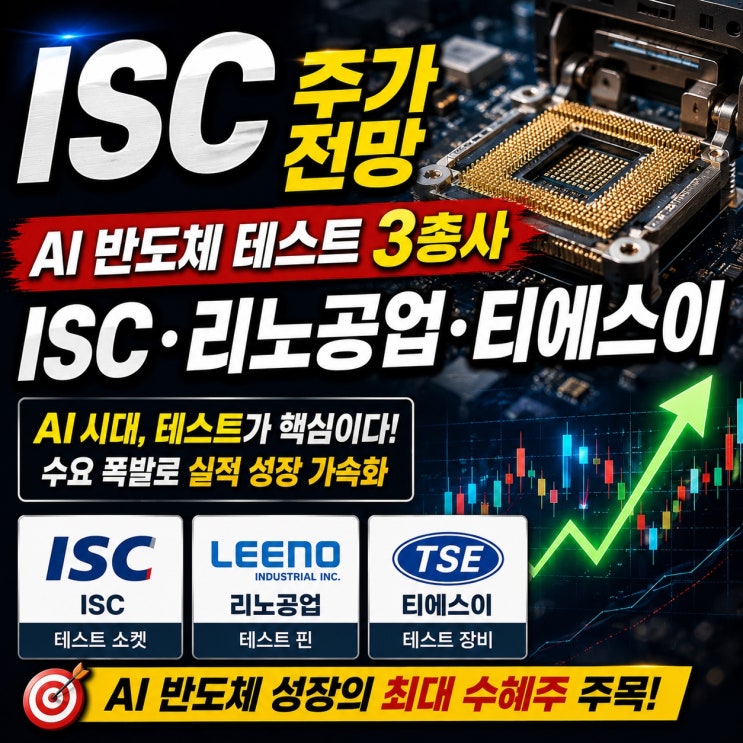ISC주가, AI 반도체 테스트 관련주 3총사 리노공업·티에스이 : 네이버 블로그