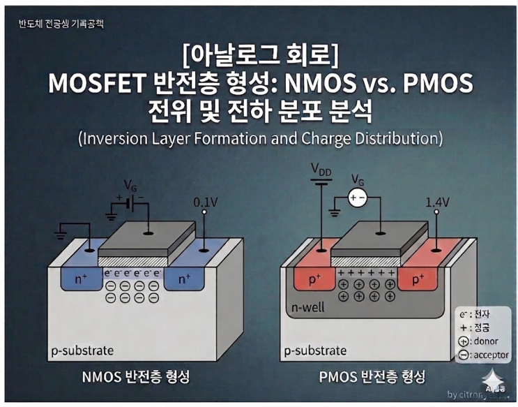 [아날로그 회로] MOSFET 기본 동작: NMOS, PMOS, channel, threshold voltage : 네이버 블로그