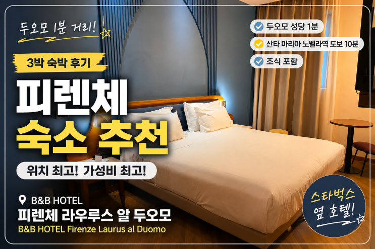피렌체 숙소 위치 추천｜두오모 도보 1분 B&B호텔 피렌체 라우루스 ....