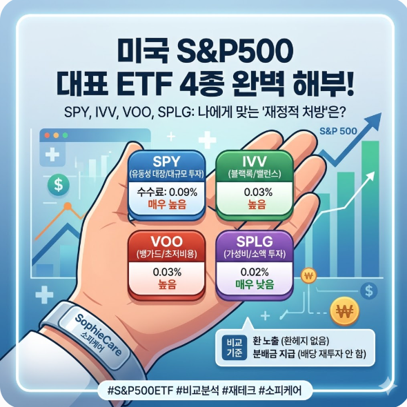 S&P500 ETF 4종 완벽 비교! SPY VOO IVV SPLG 수수료부터 소액 투자 팁까지 (환노출/배당지급) : 네이버 블로그