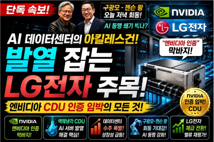 [투자정보]AI 데이터센터의 아킬레스건 '발열' 잡는 LG전자, 엔비디아 CDU 인증 임박의 모든 것 : 네이버 블로그
