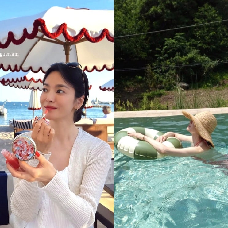 송혜교, 엄마와 떠난 휴가 "희귀본" 나왔다…해변 틴트 컷까지...