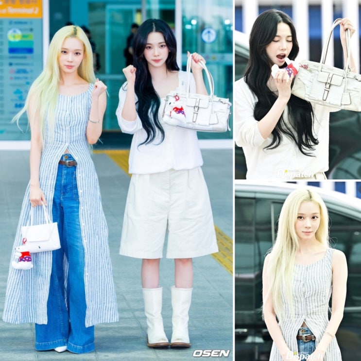 카리나&윈터 따로 또 같이 공항 패션 !