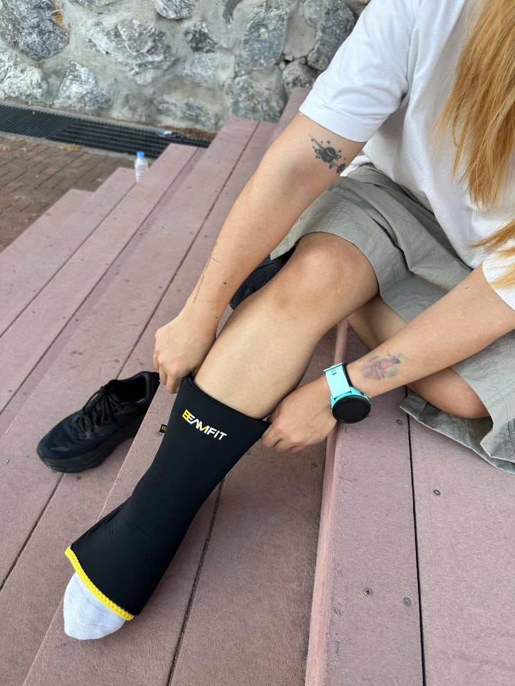 거제100K 62K 완주 후 무릎 리커버리, 빔핏 아이스젤 슬리브 사용 후기
