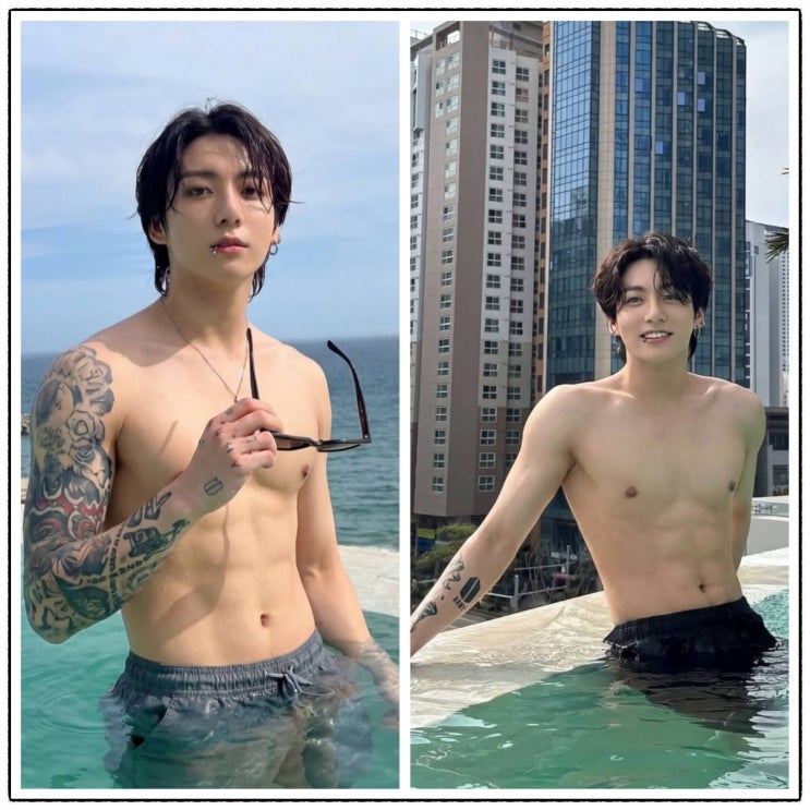 "휴가 떠난 정국, 선명한 복근 공개에 팬심 제대로 저격"