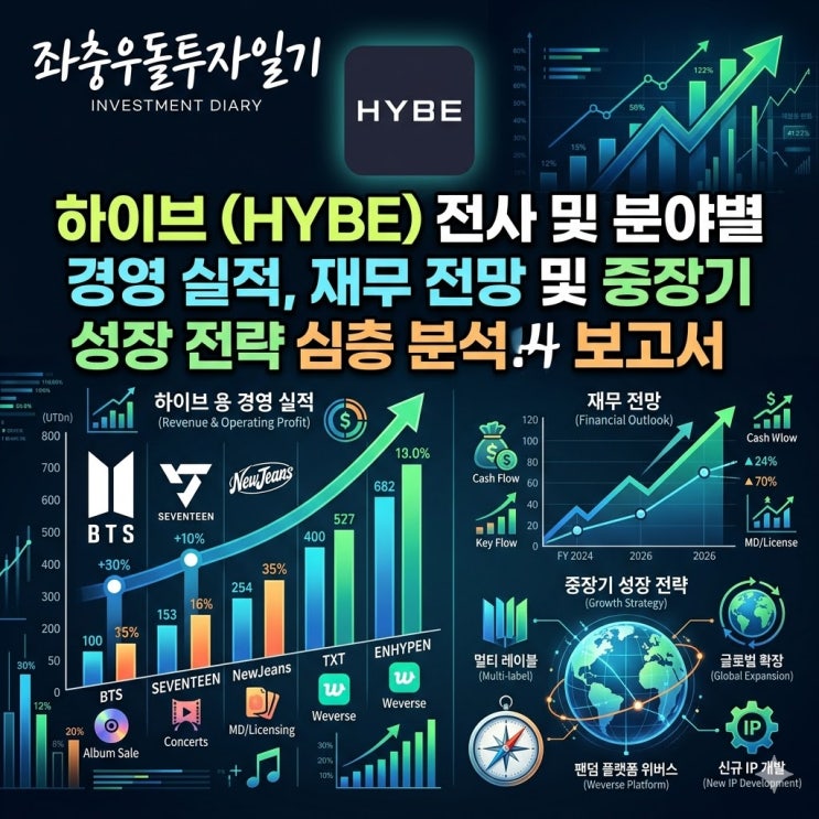 하이브(HYBE) 전사 및 분야별 경영 실적, 재무 전망 및 중장기...
