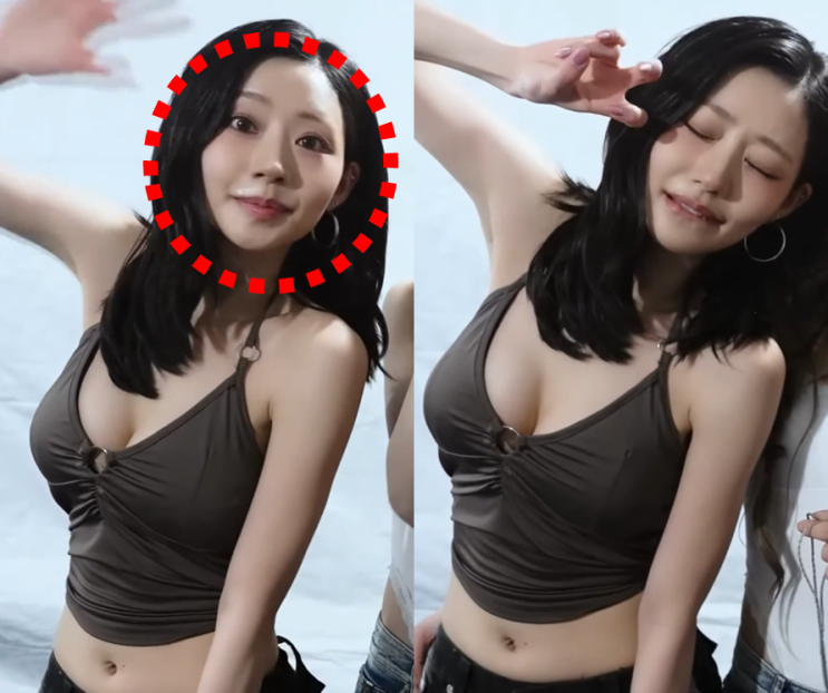 키스오브라이프 쥴리 볼륨 배꼽까지 "나띠 쥴리, 운동하는 모습...