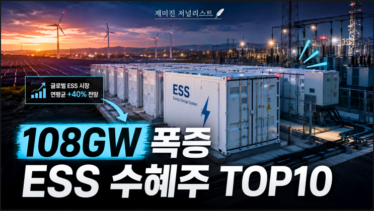 ESS 뜻과 관련주 TOP10, 108GW 폭증 뒤 진짜 수혜주는 따로 있다 : 네이버 블로그
