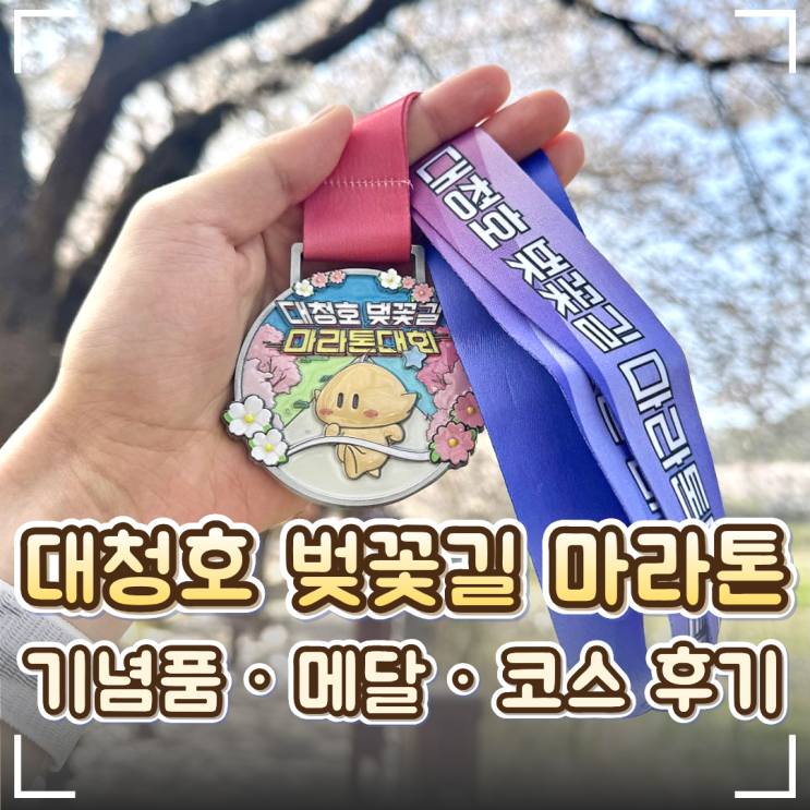 🌸 대전 대청호 벚꽃길 마라톤 후기｜코스·주차·기념품·메달 총정리