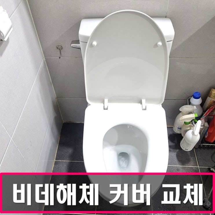 비데철거후 무소음 일반변기 시트 커버 교체 방법