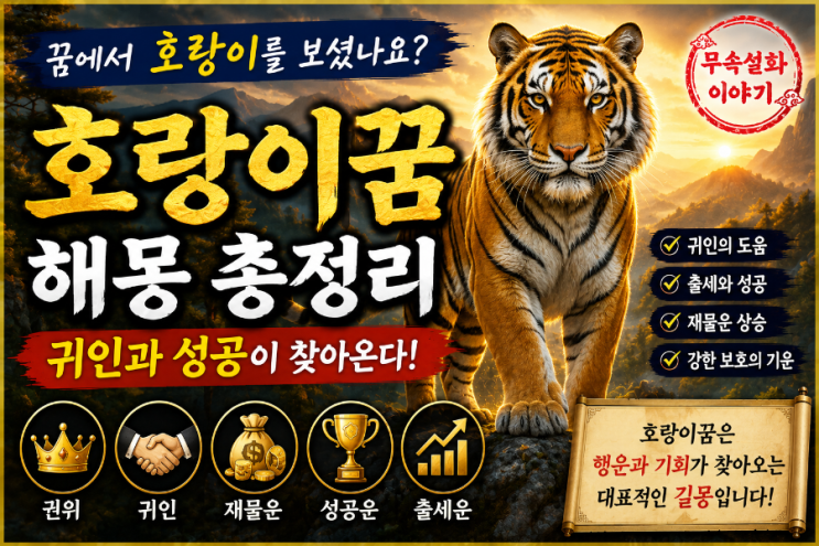 호랑이꿈 해몽 총정리