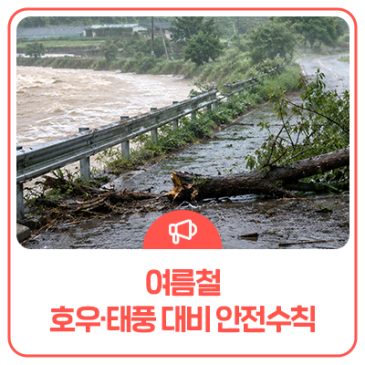 호우 행동요령 필수 확인, 여름철 집중호우·태풍 시 안전수칙