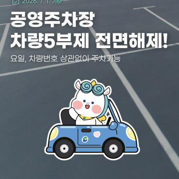 공영주차장 차량5부제 전면해제!