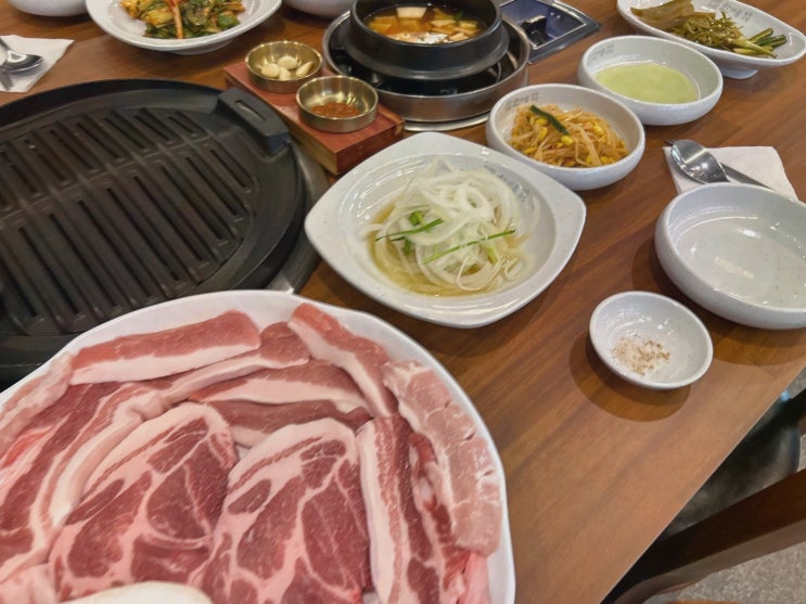 [한마음정육식당 인천논현점] 소래포구역저녁식사 회식, 기본반찬이 말해줘요