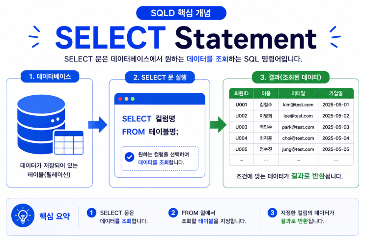 [SQLD] PART 17. SELECT 문이란? | SQLD 시험에서 가장 먼저 배우는 SQL 기본 문법 : 네이버 블로그